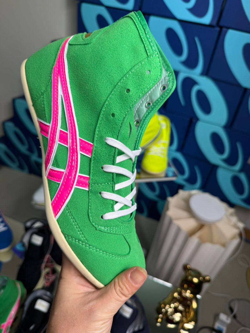 Wrestling Shoes green/pink