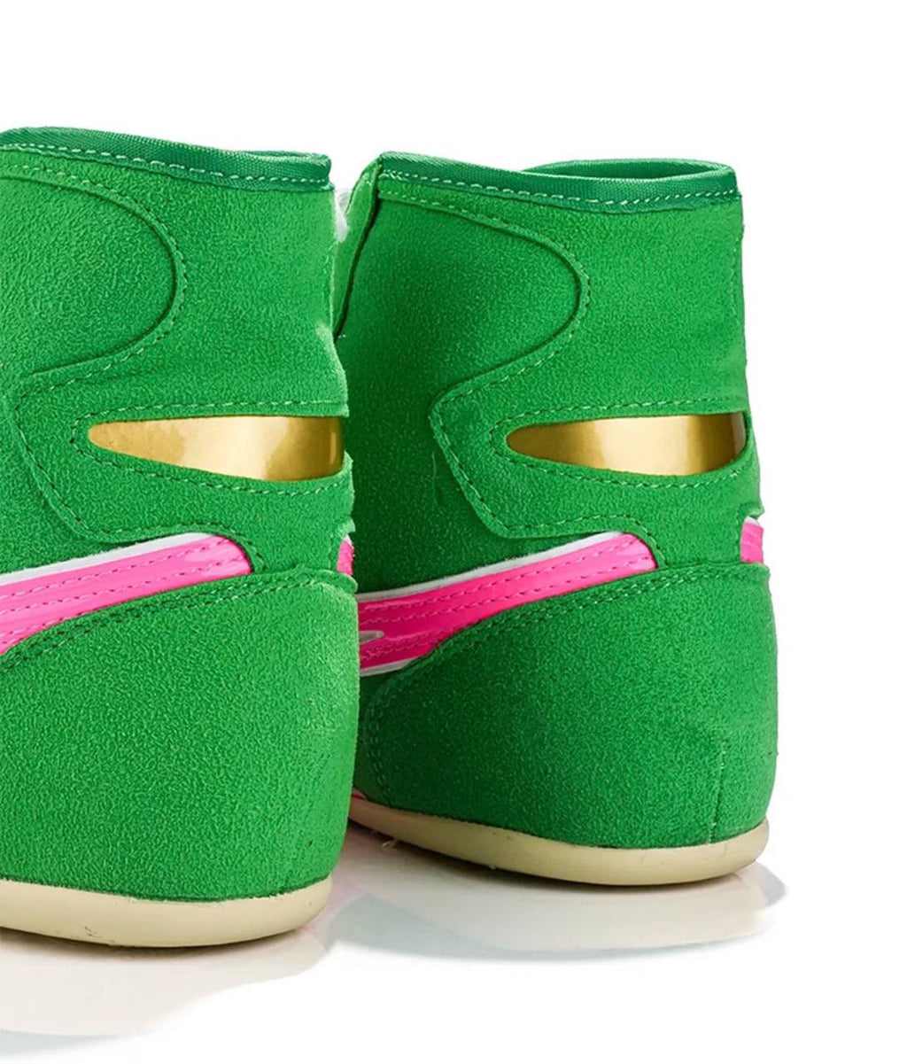 Wrestling Shoes green/pink