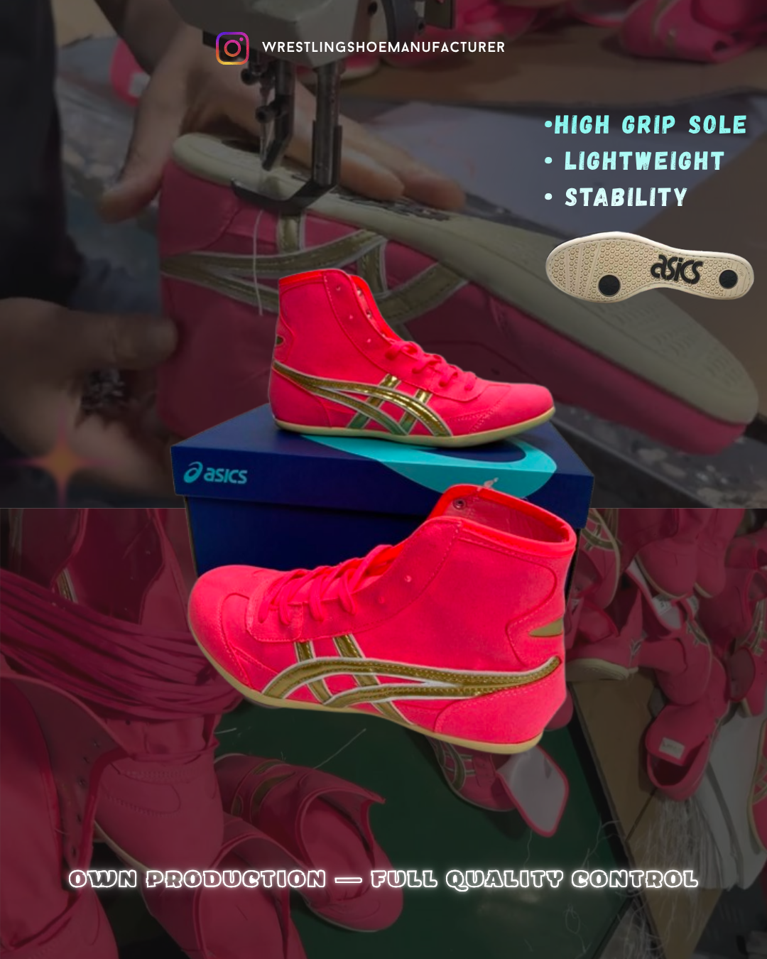 Wrestling Shoes pink/gold